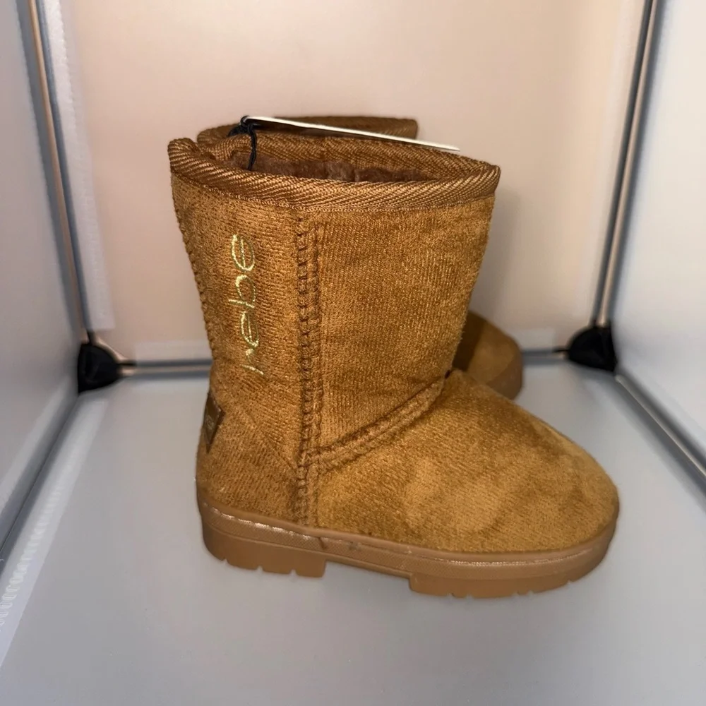 Bebe Toddler Girls Faux Fur Lined Winter Boot Brown Size 7 New